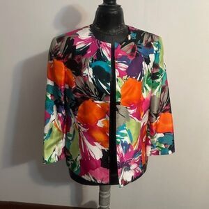 Kasper Multi-color open blazer, size 12